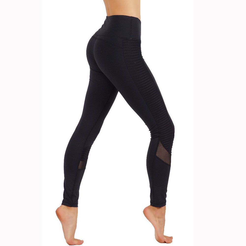 Dry-Fit Cut Out Mesh Panels Workout Leggings 300 - Picture 1 of 4
